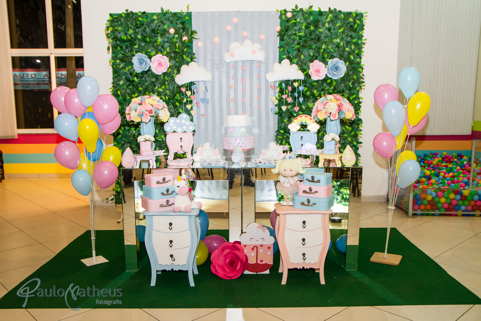 decoração de festa de aniversário de um ano por Paulo Matheus fotógrafo infantil