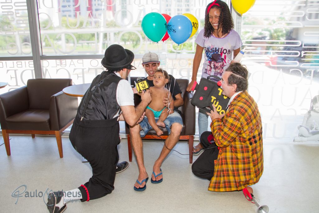 Palhaços Jacinto e Sandoval no Aniversário da Biblioteca de São Paulo